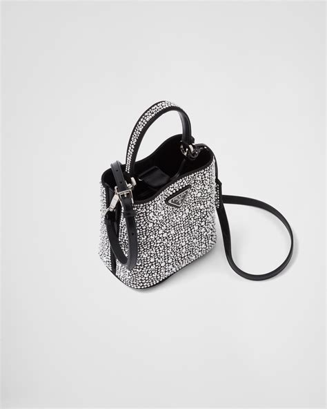 borsa prada con swarovski|Borsa Prada Panier In Raso Con Cristalli.